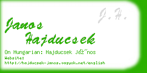 janos hajducsek business card